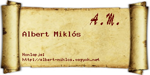 Albert Miklós névjegykártya