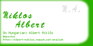 miklos albert business card